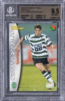 2002-03 Panini Futebol Portugal #137 Cristiano Ronaldo Rookie Card - BGS GEM MINT 9.5